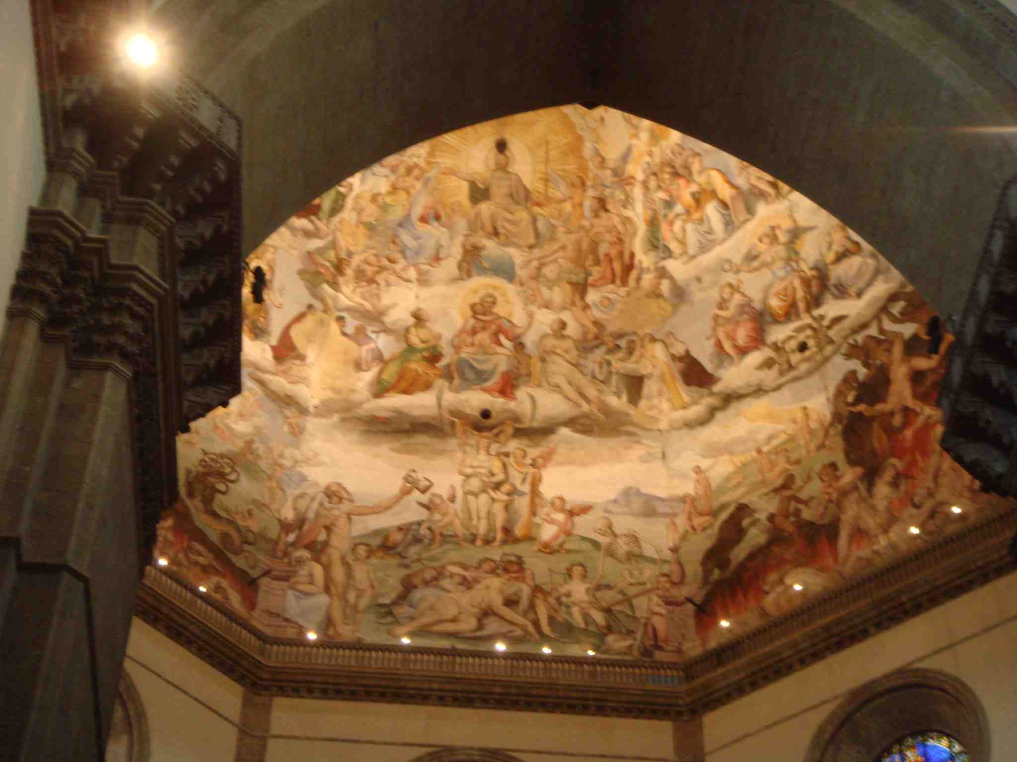 クーポラ（天蓋）の内側のフレスコ画　最後の審判